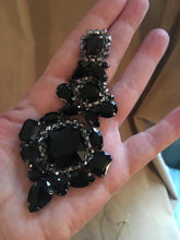 Load image into Gallery viewer, Huge Gothic Black Gem Runway Statement Earrings