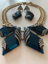 Load image into Gallery viewer, Dazzling Blue Art Deco Cocktail Jewelry Set