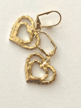 Load image into Gallery viewer, Vintage Red Rhinestone Heart Dangle Earrings