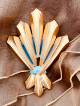 Load image into Gallery viewer, Huge Saks Fifth Ave NYC Vintage Brooch, Matte Goldtone Unisex Lapel Pin