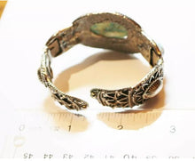 Load image into Gallery viewer, Mid Century Vintage Cuff Bracelet, Faux Turquoise Southwestern Costume Jewelry