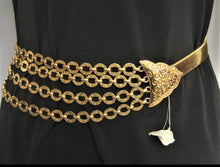 Load image into Gallery viewer, 90s Glam Golden Chain Bling Belt