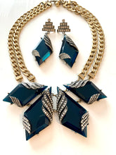 Load image into Gallery viewer, Dazzling Blue Art Deco Cocktail Jewelry Set