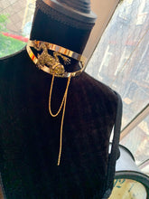 Load image into Gallery viewer, Alexis Bittar Crystal Encrusted Frog Choker With Drippy Chains