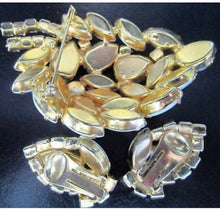 Load image into Gallery viewer, Hollywood Regency Milk Glass Pin and Earrings- White Jewelry Set, Vintage Art Deco Glamour Wedding Jewelry