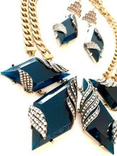 Load image into Gallery viewer, Dazzling Blue Art Deco Cocktail Jewelry Set
