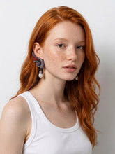 Load image into Gallery viewer, Y2k Rainbow Rhinestone Wings Baroque Pearl Teardrop Runway Statement Earrings • Red Carpet Show Stoppers!