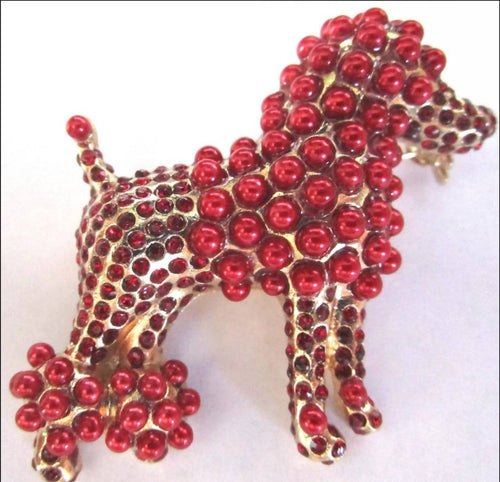 MySoulRepair Dolce Red Pearl Poodle High Fashion Unisex Lapel Pin