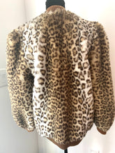 Load image into Gallery viewer, Awesome 80s Leopard Teddy Bear Bomber Jacket by Lilli Ann curated vintage by MySoulRepair