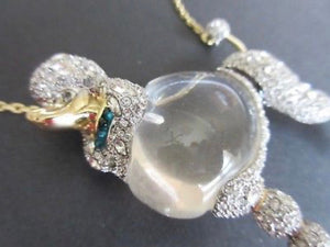 ALEXIS BITTAR Crystal Lucite Jelly Belly French POODLE Runway Statement Necklace