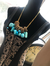 Load image into Gallery viewer, Gay Isber  Designer Genuine Turquoise Stone Statement Necklace