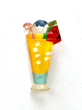 Load image into Gallery viewer, 80s Summer Cocktail Lucite Pin, Tropical Fruit Drink Brooch