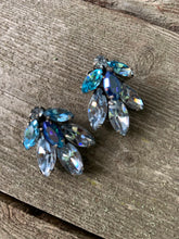Load image into Gallery viewer, Vintage Juliana Aqua Blue Rhinestone Earrings