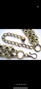 Bling Chain Belt In Brassy Antique Goldtone