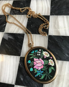 Vintage Avon Floral Pendant Necklace, mid century costume jewelry