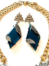 Load image into Gallery viewer, Dazzling Blue Art Deco Cocktail Jewelry Set