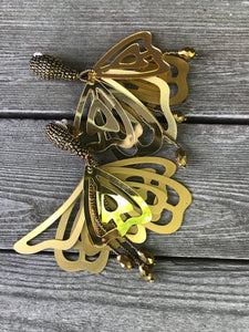 Huge Pink or Golden Butterfly Wing Bouquet Earrings
