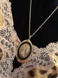 Vintage Black & Gold Cameo Necklace as seen  in I-D magazine