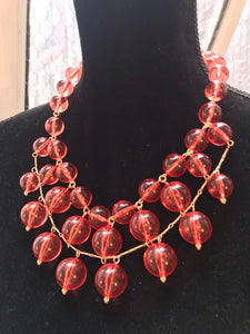 Pools of Light Retro Pink Bubble Statement Necklace