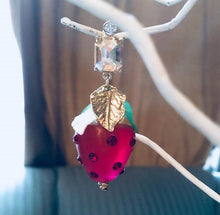 Load image into Gallery viewer, Darling Strawberry Dangles, 90s Glam Earrings