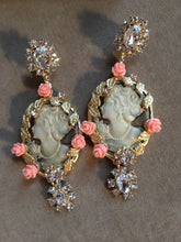 Load image into Gallery viewer, Exquisite Big Baroque Glam Cameo Dangle Earrings~