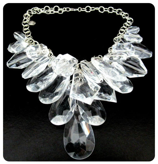 Glam Clear Lucite Necklace by Graziano