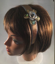 Load image into Gallery viewer, Golden Taupe Satin &amp; Vintage Jewelry Luna Vintage Designs Headband