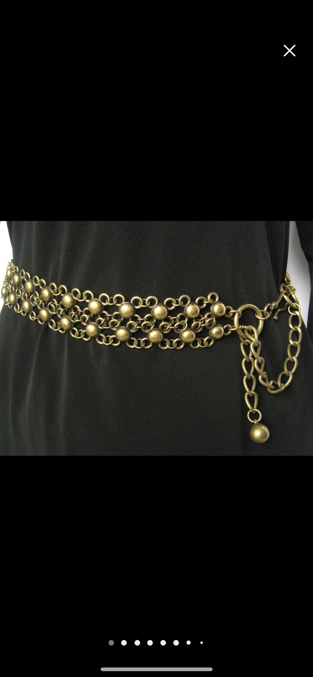Bling Chain Belt In Brassy Antique Goldtone
