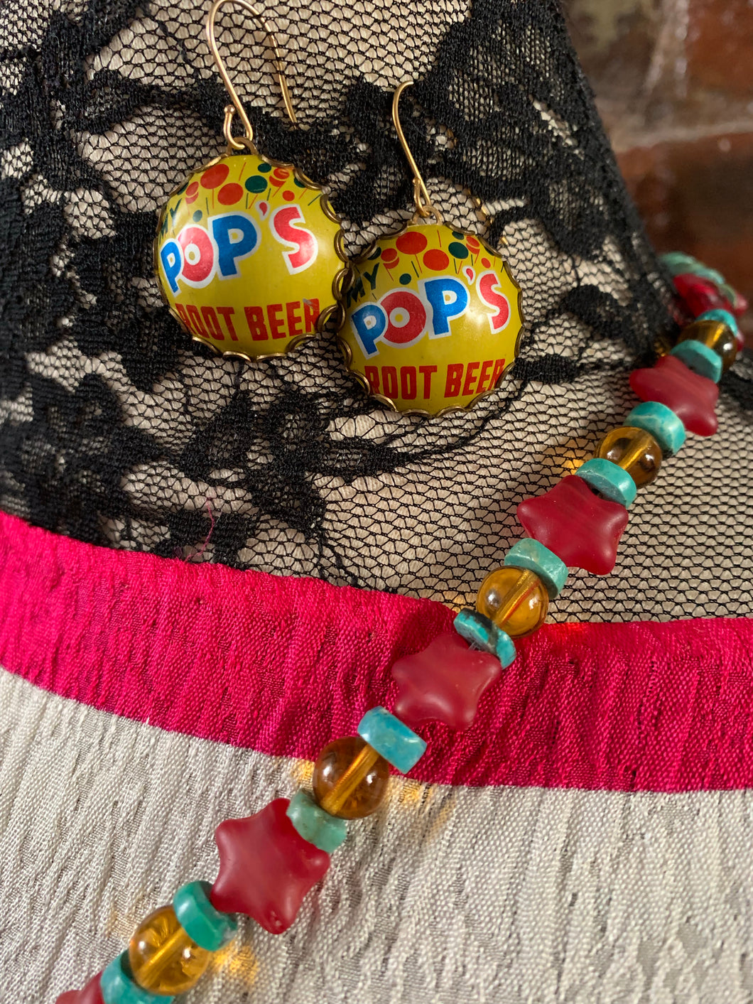 Creative Capers POP Fashionistas OOAK Necklace and Earrings Set