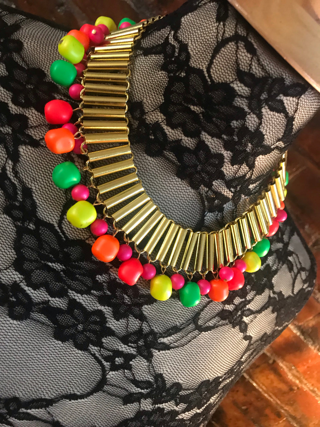 GAY ISBER Neon Egyptian Revival Collar Necklace