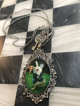 Load image into Gallery viewer, Victorian White Rabbit Dome Cameo Pendant Necklace